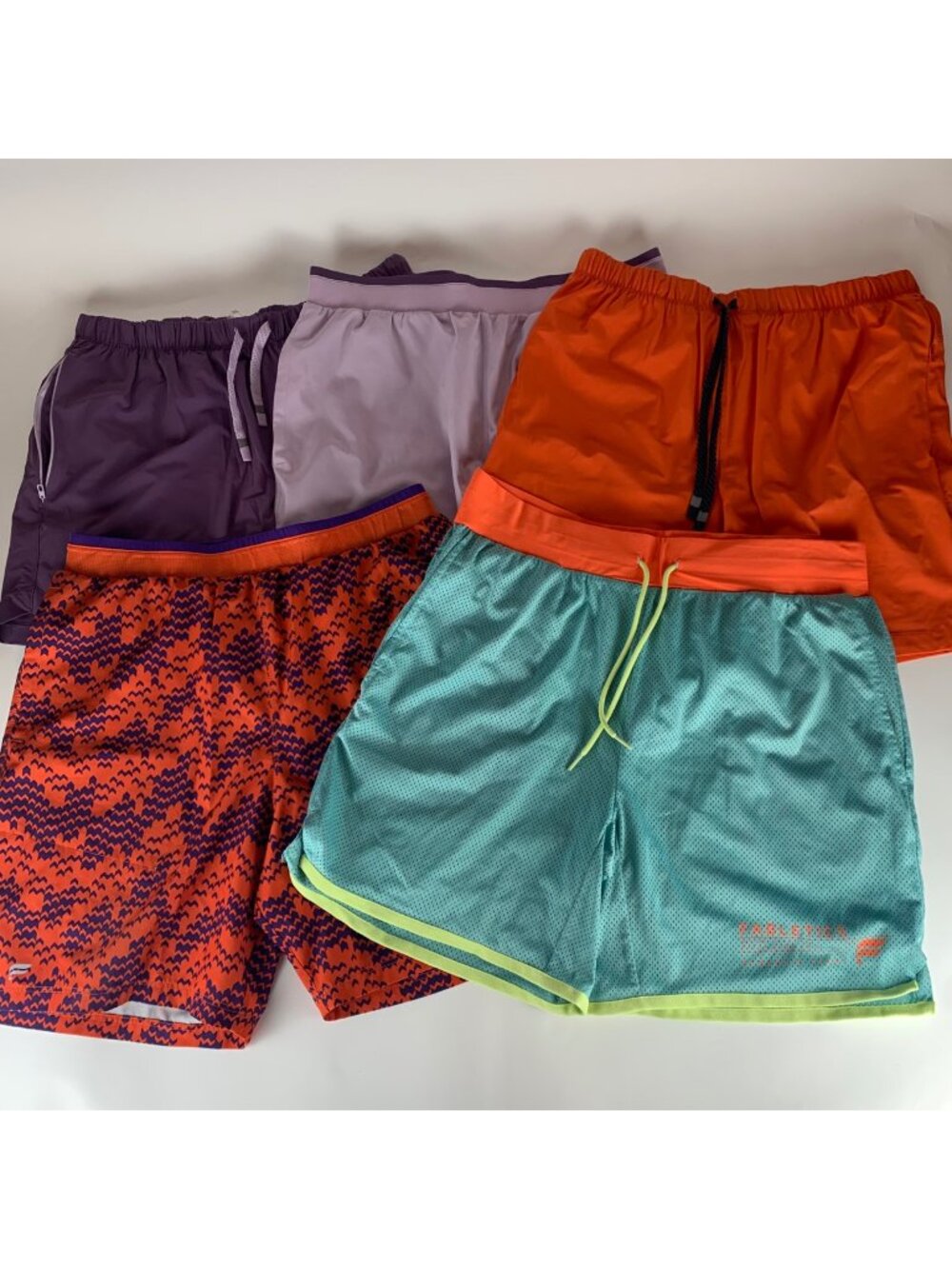 Lot of 5 Fabletics Multicolor Athletic Shorts Mens Large
